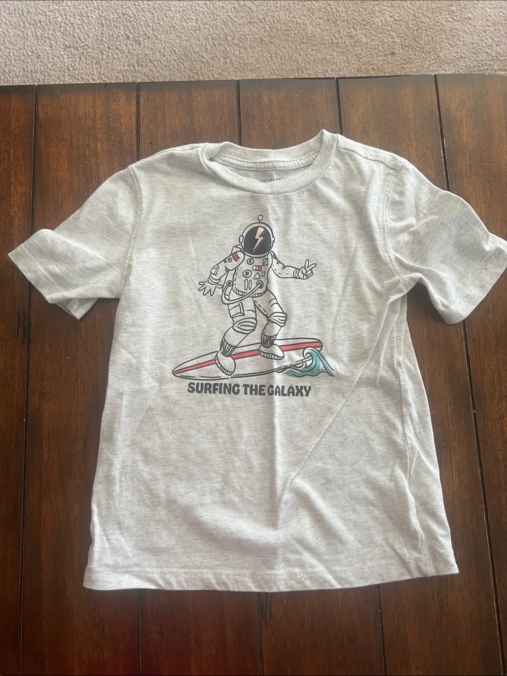 🎉🎉 5 for $20🎉🎉Surfing the Galaxy Graphic Tee - Light Gray